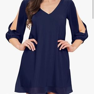 XL cut-out sleeve navy mini dress